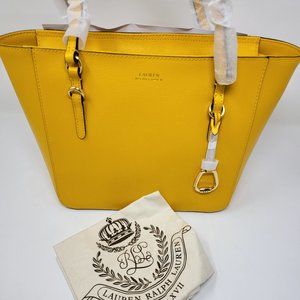 LAURNE RALPH LAUREN BENNINGTON LEATHER TOTE